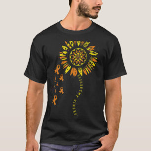 Camiseta Guerrero de leucemia Ribbon Flor de naranja Leucem