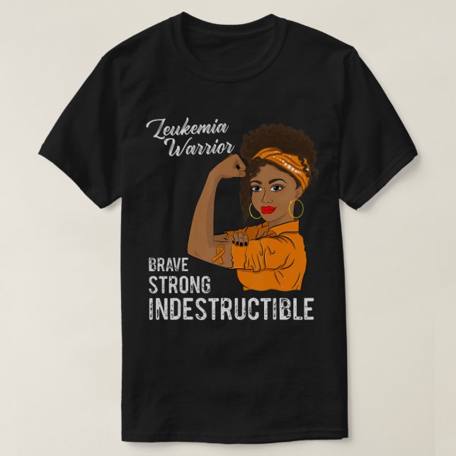 Camiseta Guerrero de leucemia sobreviviente indestructible  (Diseño del anverso)