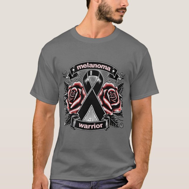 Camiseta Guerrero de Melanoma - Rosa de tatuajes y camionet (Anverso)