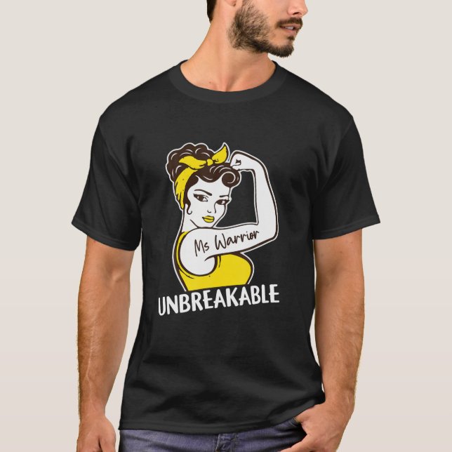 Camiseta Guerrero de MS inquebrantable Awares de Esclerosis (Anverso)