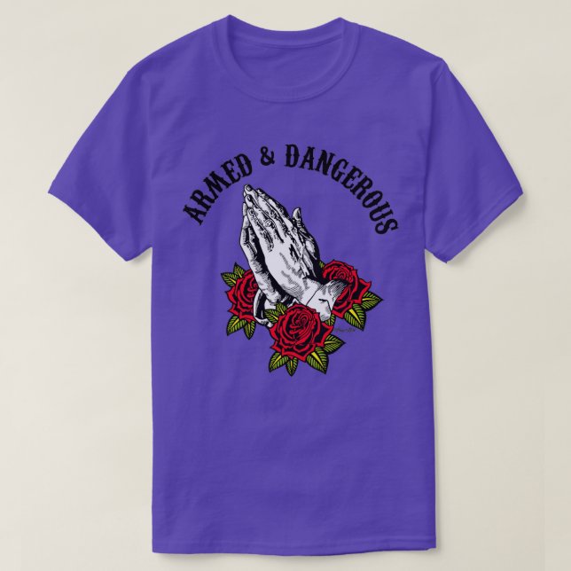 Camiseta Guerrero de oración peligroso armado (Diseño del anverso)
