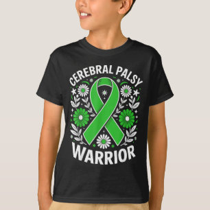 Camiseta guerrero de parálisis cerebral floral cinta de con
