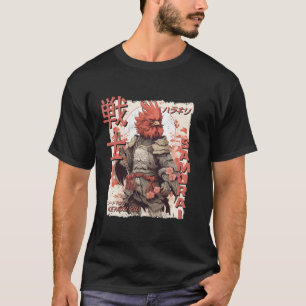 Camiseta Guerrero de pollo de Samurai, japonés Ninja Rooste