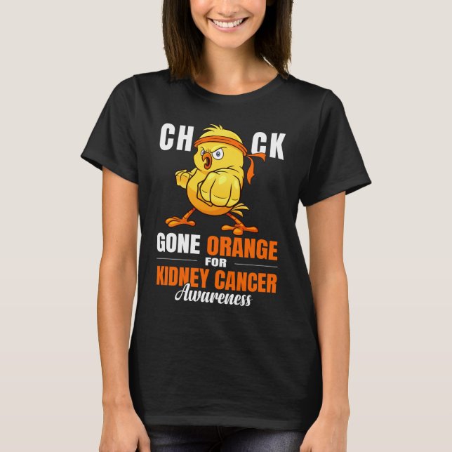 Camiseta guerrero de pollos graciosos con cáncer de riñón (Anverso)