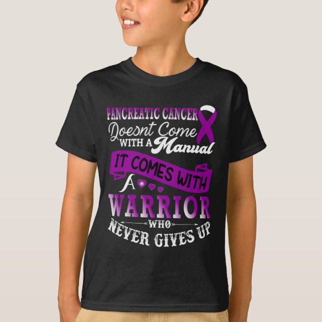 Camiseta Guerrero de prevención de cáncer de páncreas apoya (Anverso)