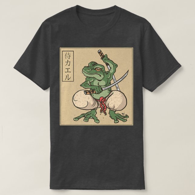 Camiseta Guerrero de rana samurai japonés código de Bushido (Diseño del anverso)