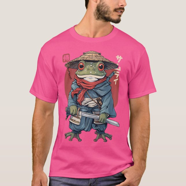 Camiseta Guerrero de rana samurai japonés Ukiyo Samurai Toa (Anverso)
