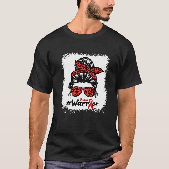 Camiseta Guerrero de Ribbon del donante de sangre nacional  (Anverso)