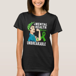 Camiseta Guerrero de salud mental inquebrantable Cinta Verd