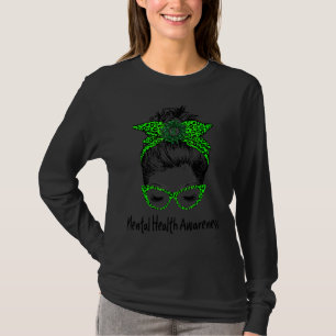 Camiseta Guerrero de salud mental Messy Bun Salud Mental Aw