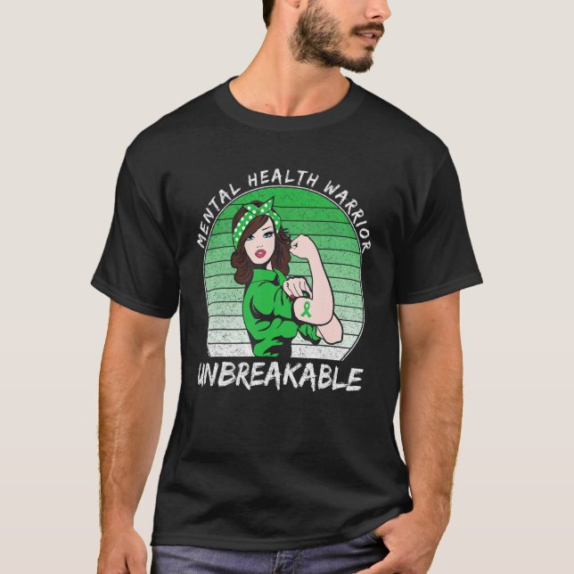 Camiseta Guerrero de Salud Mental: Un Mes de Conciencia Inq (Anverso)