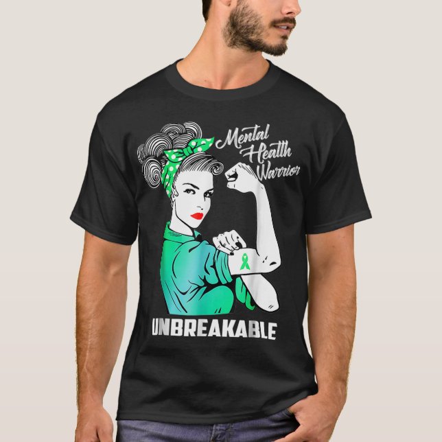 Camiseta Guerrero de Salud Mental: Un Mes de Conciencia Inq (Anverso)