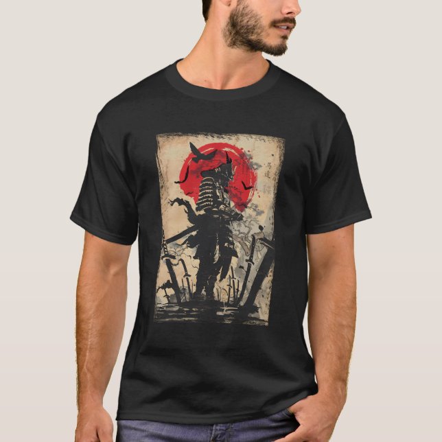Camiseta Guerrero de Samurai Bushido Código hombres de espa (Anverso)