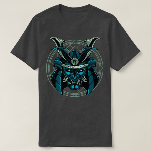 Camiseta Guerrero de Samurai Bushido Monstruo de Máscara Ja (Diseño del anverso)