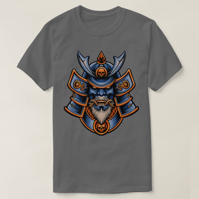 Camiseta Guerrero de Samurai Bushido Oni Máscara Cultura Ja (Diseño del anverso)