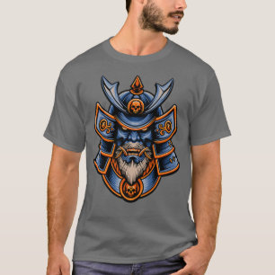 Camiseta Guerrero de Samurai Bushido Oni Máscara Cultura Ja
