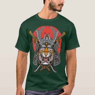 Camiseta Guerrero de Samurai Bushido Tiger Katana Oni Japon