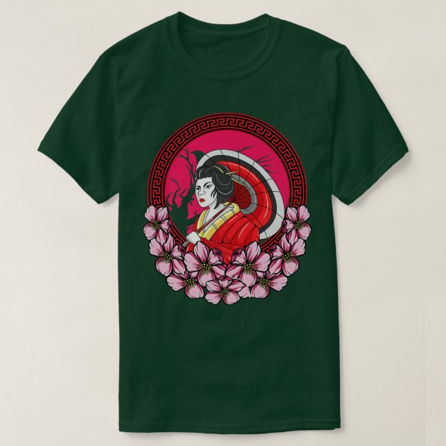 Camiseta Guerrero de Samurai código Bushido Niña de espada  (Diseño del anverso)
