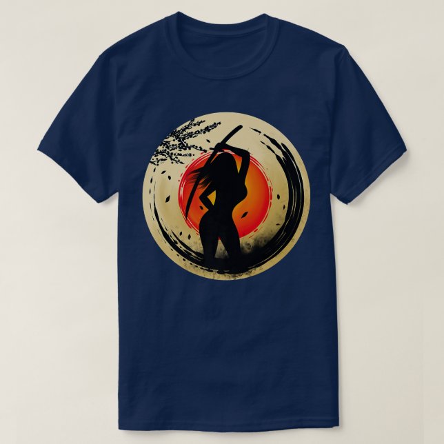 Camiseta Guerrero de Samurai de Japón (Diseño del anverso)