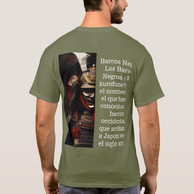 Camiseta Guerrero de Samurai estilo japonés Shogun armor (Reverso)