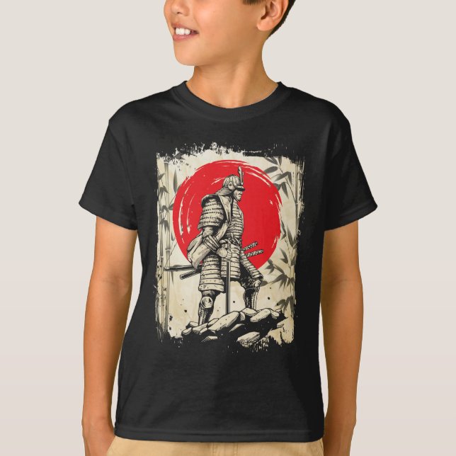 Camiseta Guerrero de Samurai Héroe japonés espada Japón (Anverso)