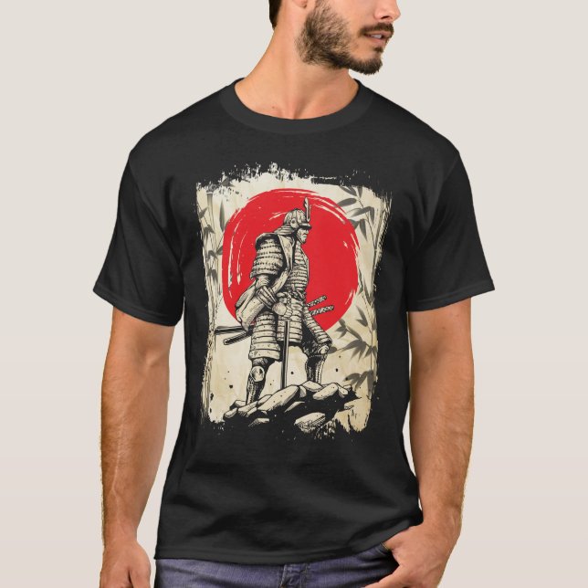 Camiseta Guerrero de Samurai Héroe japonés espada Japón (Anverso)