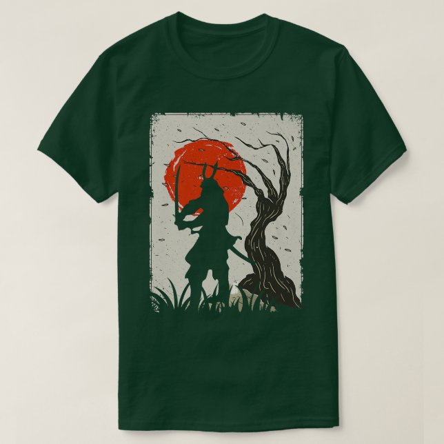 Camiseta Guerrero de Samurai Japonés (2) (Diseño del anverso)