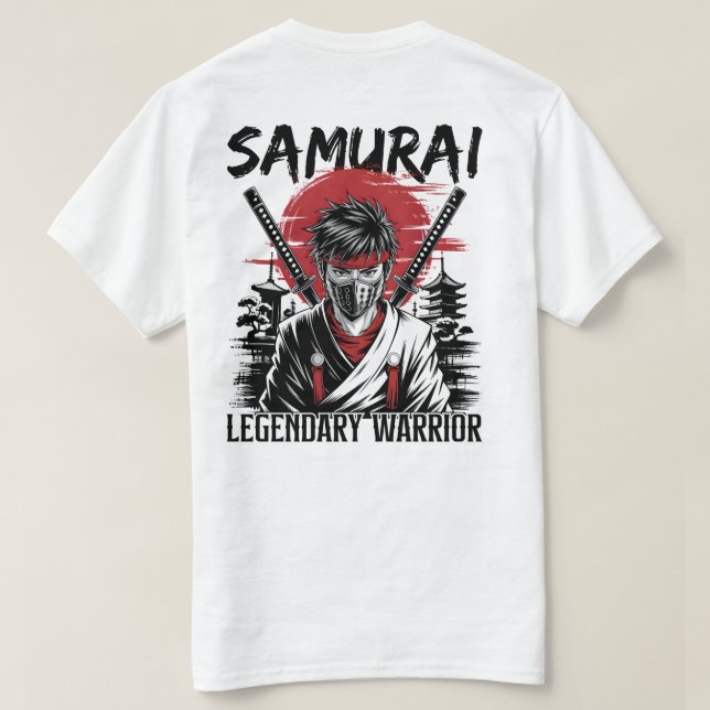 Camiseta Guerrero de Samurai Legendario (Reverso del diseño)