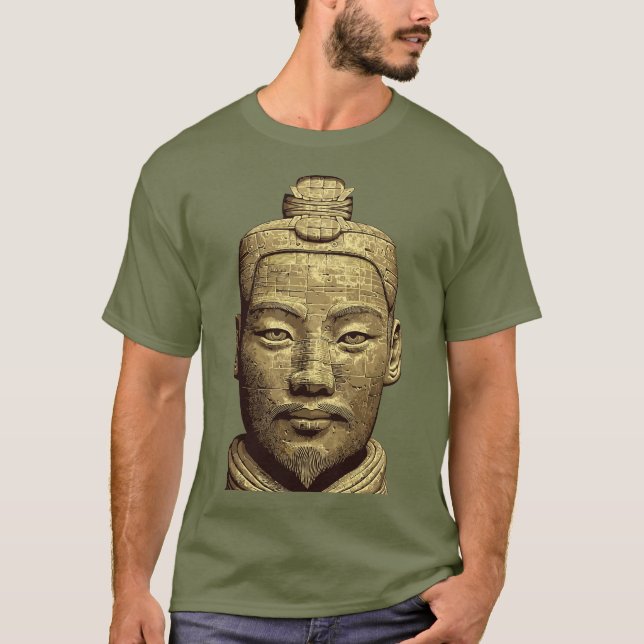 Camiseta Guerrero de Terracota - Antiguo arte de oro (Anverso)