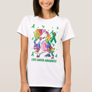 Camiseta guerrero de unicornio con cáncer de hígado