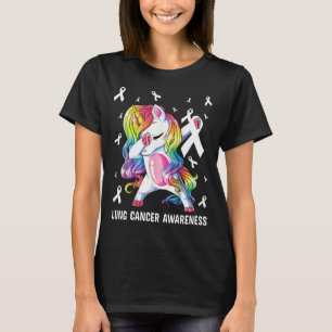 Camiseta guerrero de unicornio con cáncer de pulmón