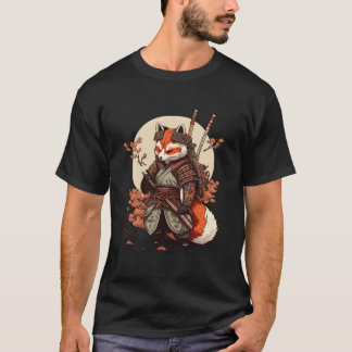 Camiseta Guerrero de zorro samurái ninja japonés Kawaii