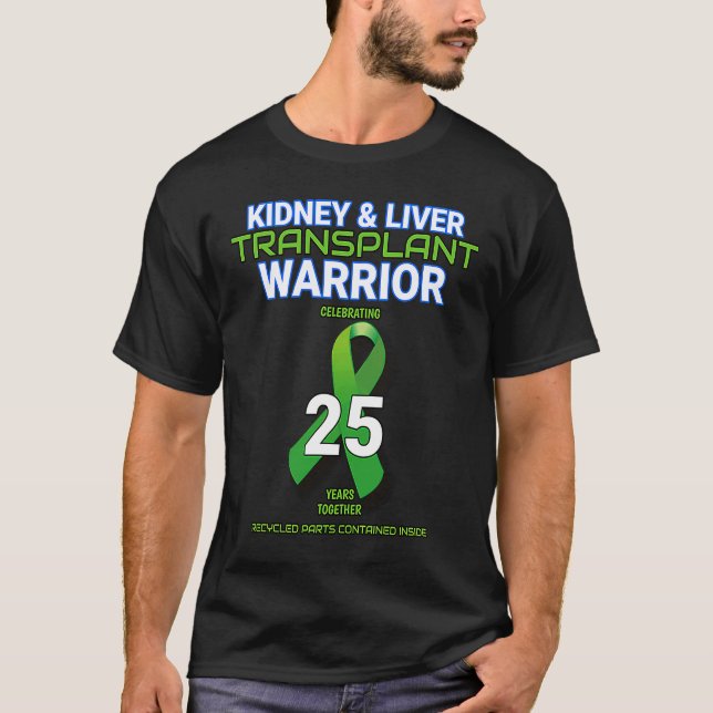 Camiseta Guerrero del aniversario del trasplante de riñón y (Anverso)