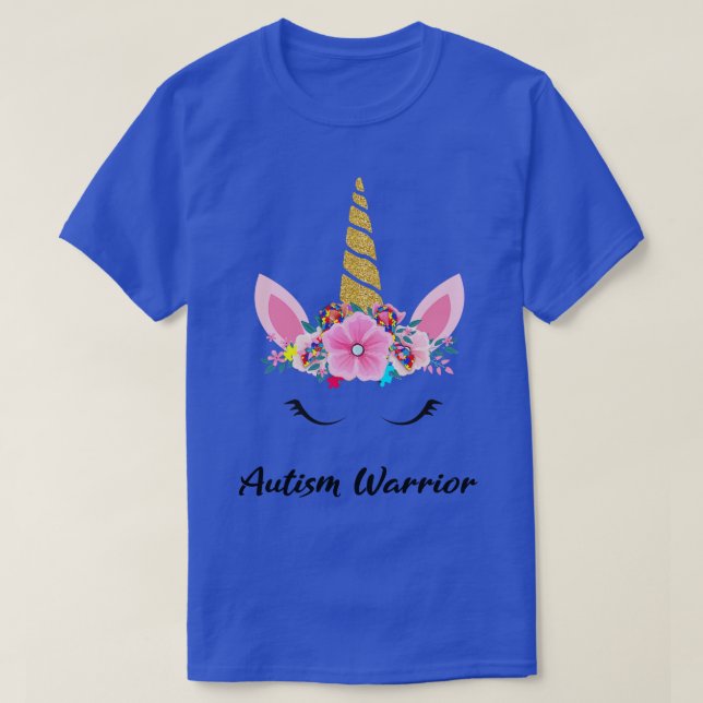 Camiseta Guerrero del autismo unicornio apoya regalo de gue (Diseño del anverso)