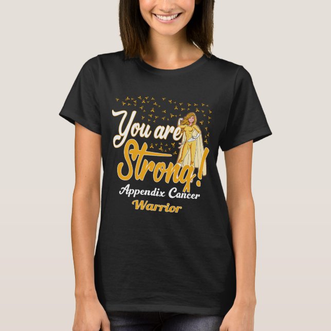 Camiseta guerrero del cáncer de apéndice fuerte (Anverso)