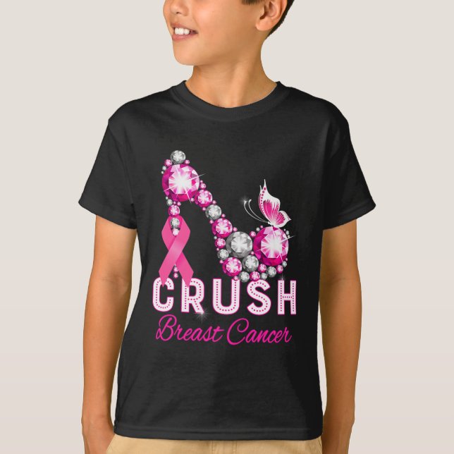 Camiseta guerrero del cáncer de mama aplastante apoya el cá (Anverso)