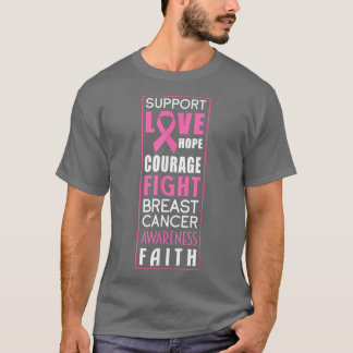 Camiseta Guerrero del cáncer de mama apoya el amor Esperanz