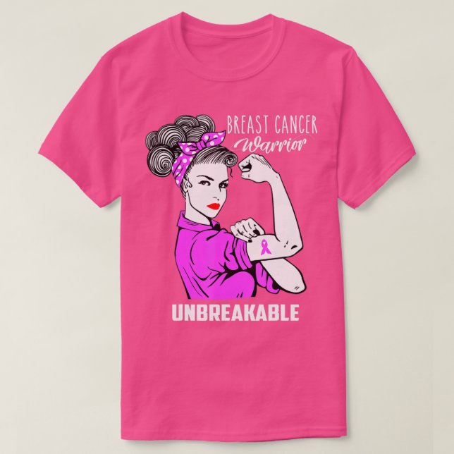 Camiseta Guerrero del cáncer de mama o regalo inquebrantabl (Diseño del anverso)
