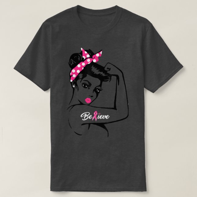 Camiseta Guerrero del cáncer de mama T Conciencia Tee Suppo (Diseño del anverso)