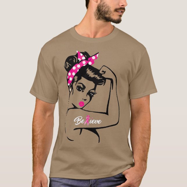 Camiseta Guerrero del cáncer de mama Tee de sensibilización (Anverso)