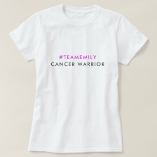Camiseta Guerrero del cáncer   Etiqueta de nombre de equipo