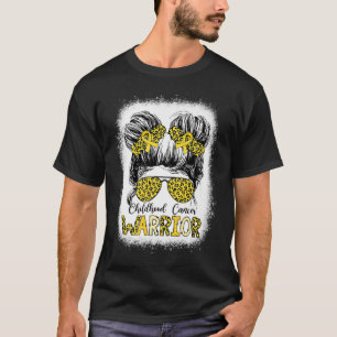 Camiseta Guerrero del cáncer infantil blanqueado con oro de