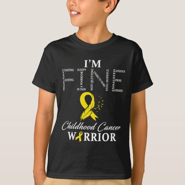Camiseta Guerrero del cáncer infantil estoy bien (Anverso)