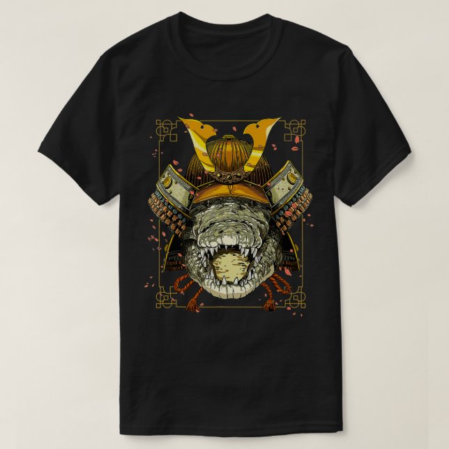Camiseta Guerrero del cocodrilo samurai ama a las mujeres (Diseño del anverso)