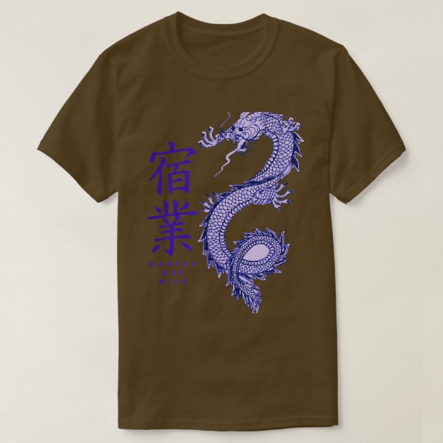 Camiseta Guerrero del dragón samurai japonés  (Diseño del anverso)