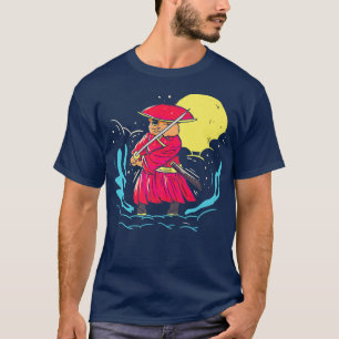 Camiseta Guerrero del gato de la postura de la espada Samur