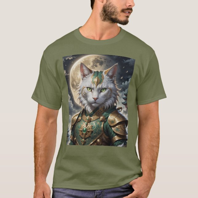 Camiseta Guerrero del gato épico armado (Anverso)