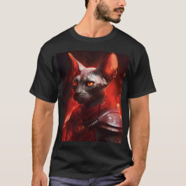 Camiseta Guerrero del gato Sphynx con armadura