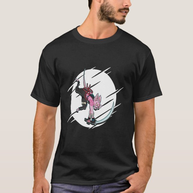 Camiseta Guerrero del gato Sphynx Samurai (Anverso)