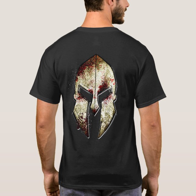 Camiseta Guerrero del gladiador griego de casco espartano d (Reverso)